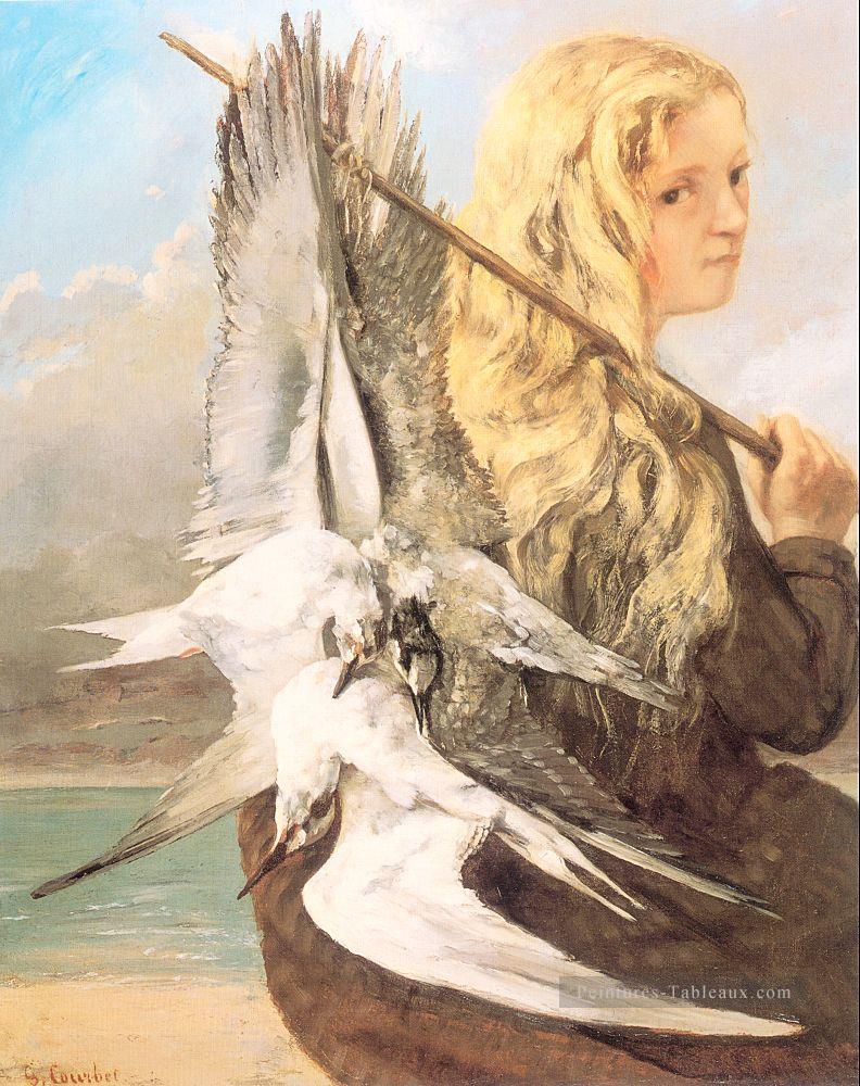 La fille aux mouettes Trouville Réaliste réalisme peintre Gustave Courbet Peintures à l'huile